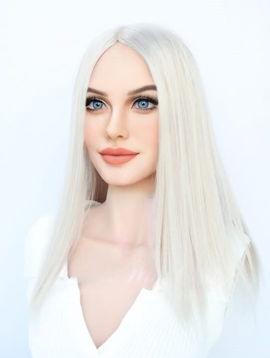 Silk Top Topper in Silvery White Color Luxury Human Hair Wigs & Human Hair Toppers Factory