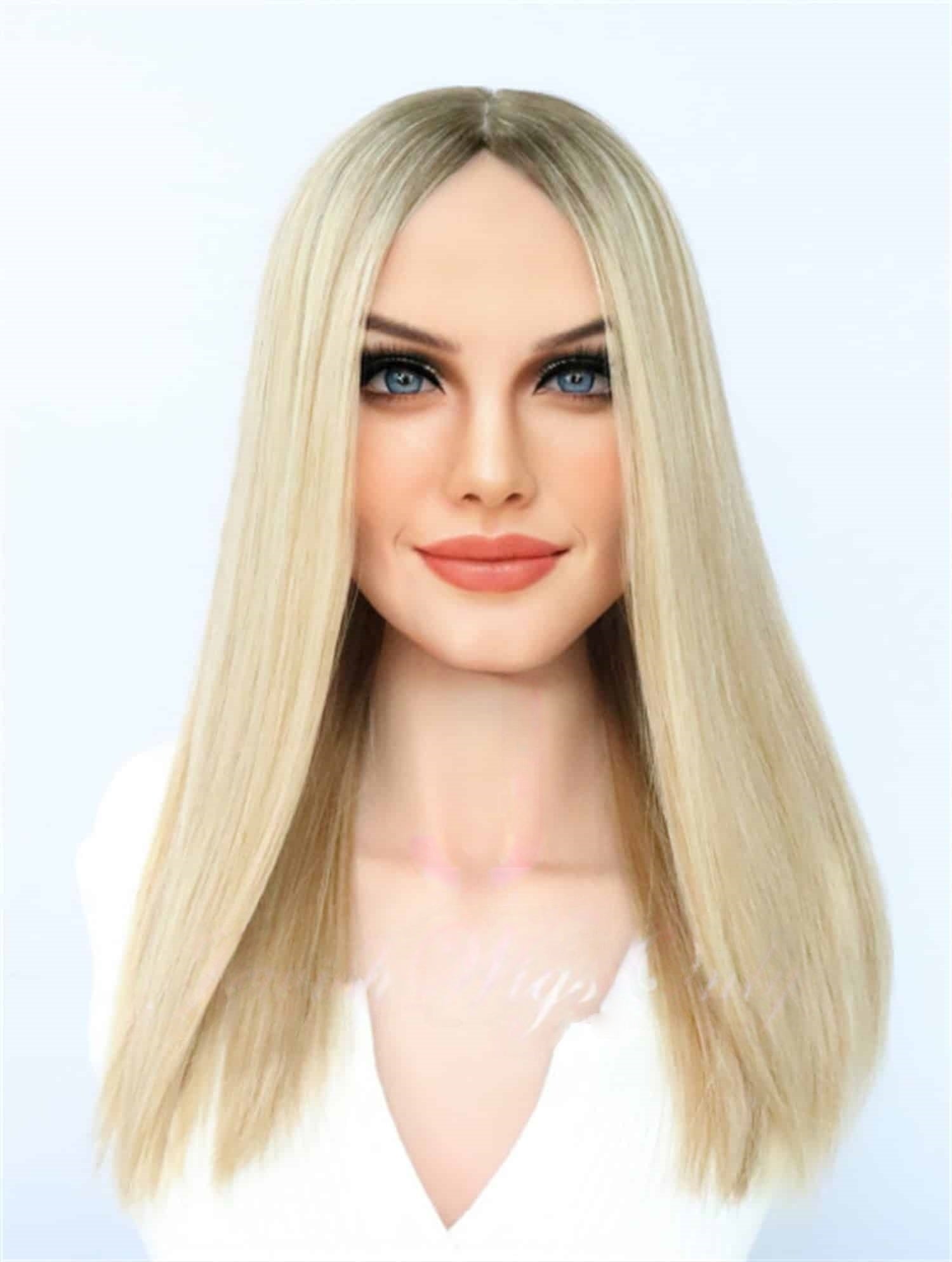 Silk Top Topper in Custom Blonde Color Luxury Human Hair Wigs & Human Hair Toppers Factory