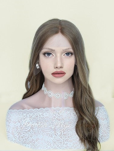 Lace Top Wigs in Coral Color Luxury Human Hair Wigs & Human Hair Toppers Factory