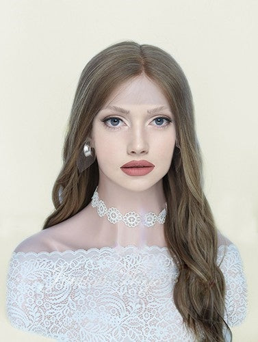 Lace Top Wigs in Coral Color Luxury Human Hair Wigs & Human Hair Toppers Factory