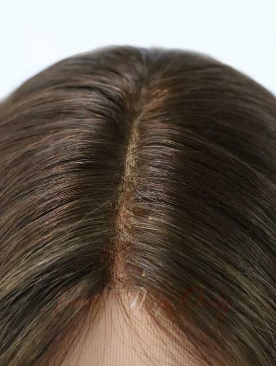Lace Top Wigs in Coffee Color Luxury Human Hair Wigs & Human Hair Toppers Factory