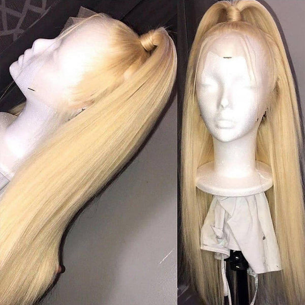 Hot Girl 130% Density #613 Straight Virgin Hair Lace Frontal Wig