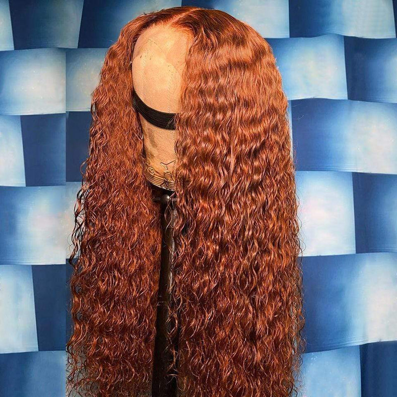 Season Limited！Ginger Orange Romantic Wave Lace Frontal Lace Wig