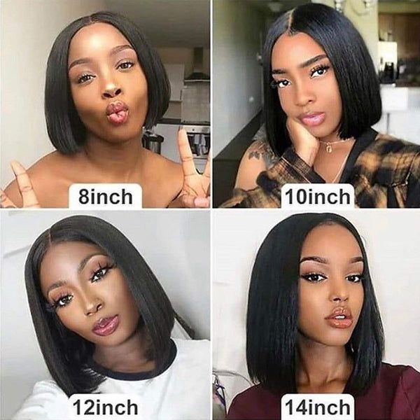 FLASH SALE! 13*4 Lace Front Bob Straight Virgin Hair Lace Frontal Wig 180% Density