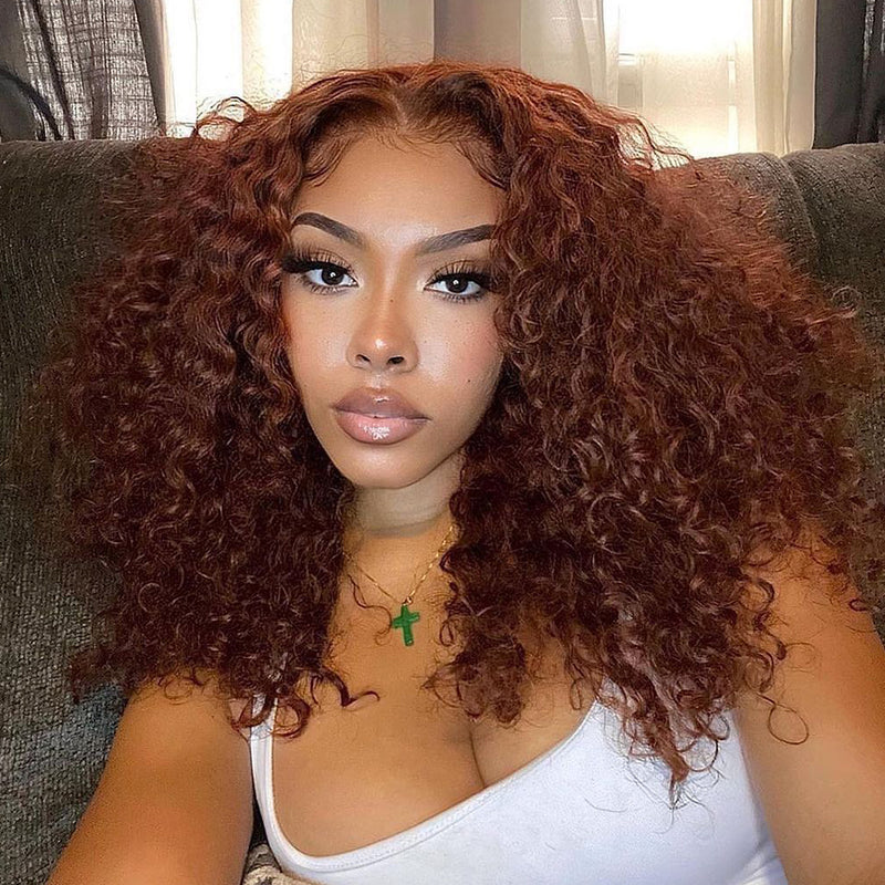 Charming Brown Romantic Wave Curly Bob Lace Frontal Lace Wig