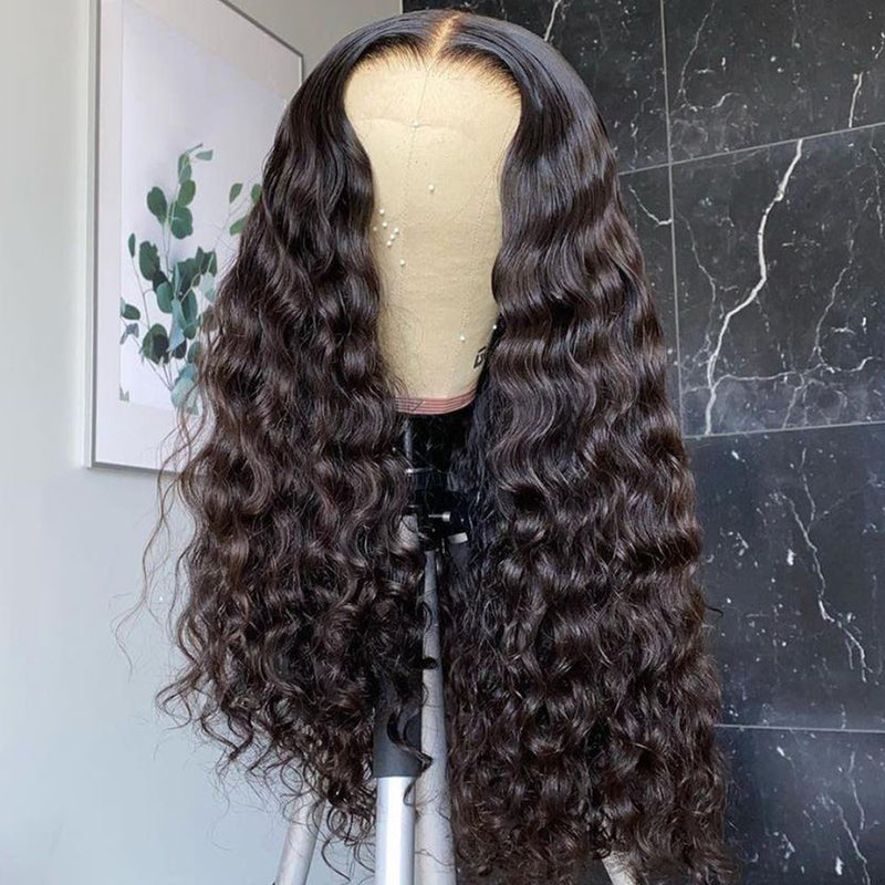 Long Wet And Wavy Romantic Curly Virgin Hair Lace Frontal Wig