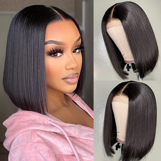 FLASH SALE! 13*4 Lace Front Bob Straight Wig 180% Density Full End