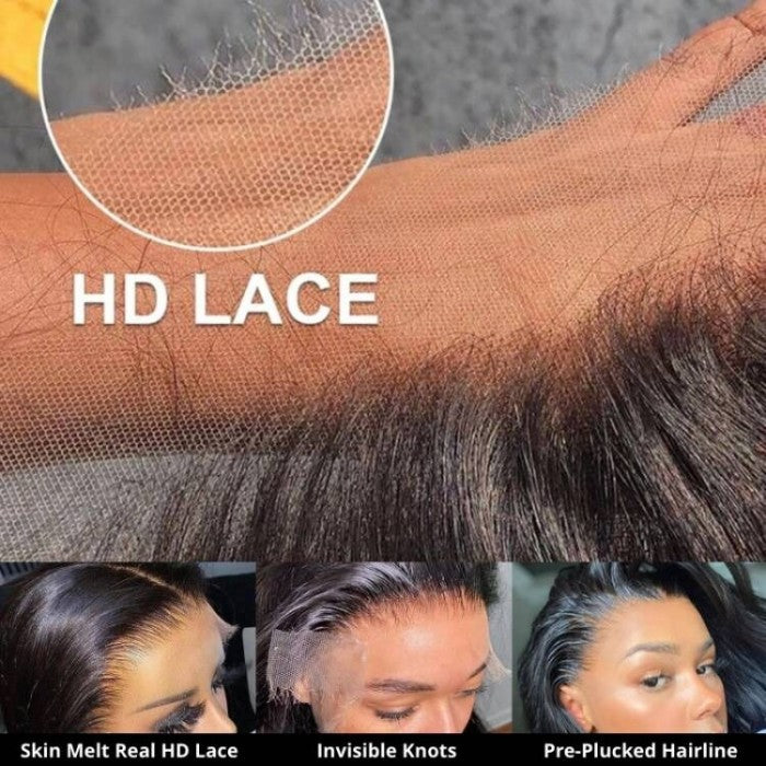 HD Lace Silky Straight 13*4 Lace Frontal Wig 100% Human Hair