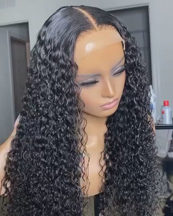 Long Compact Curly Virgin Hair Lace Frontal Wig With Baby Hair