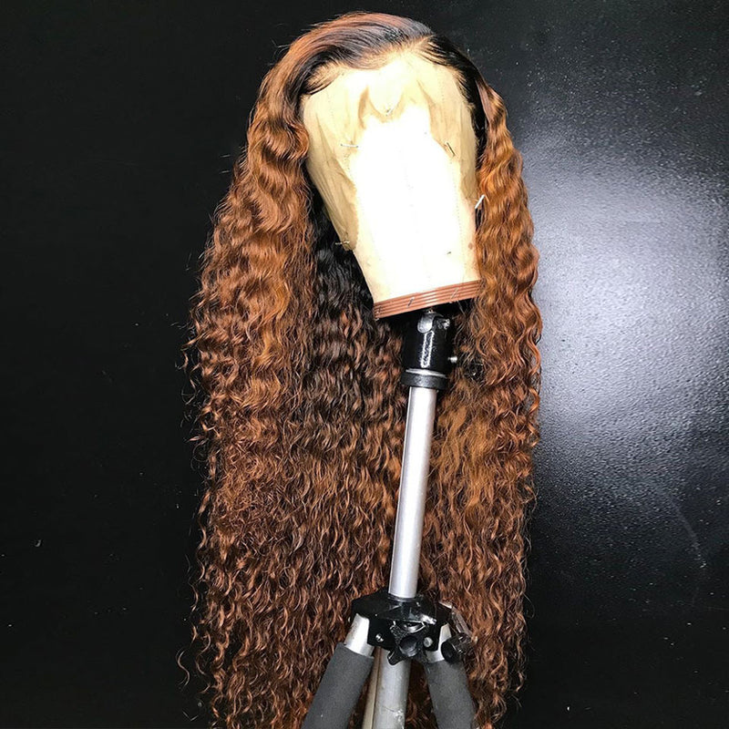 Party Queen 1b/27 Romantic Curly Virgin Human Hair Lace Frontal Wig