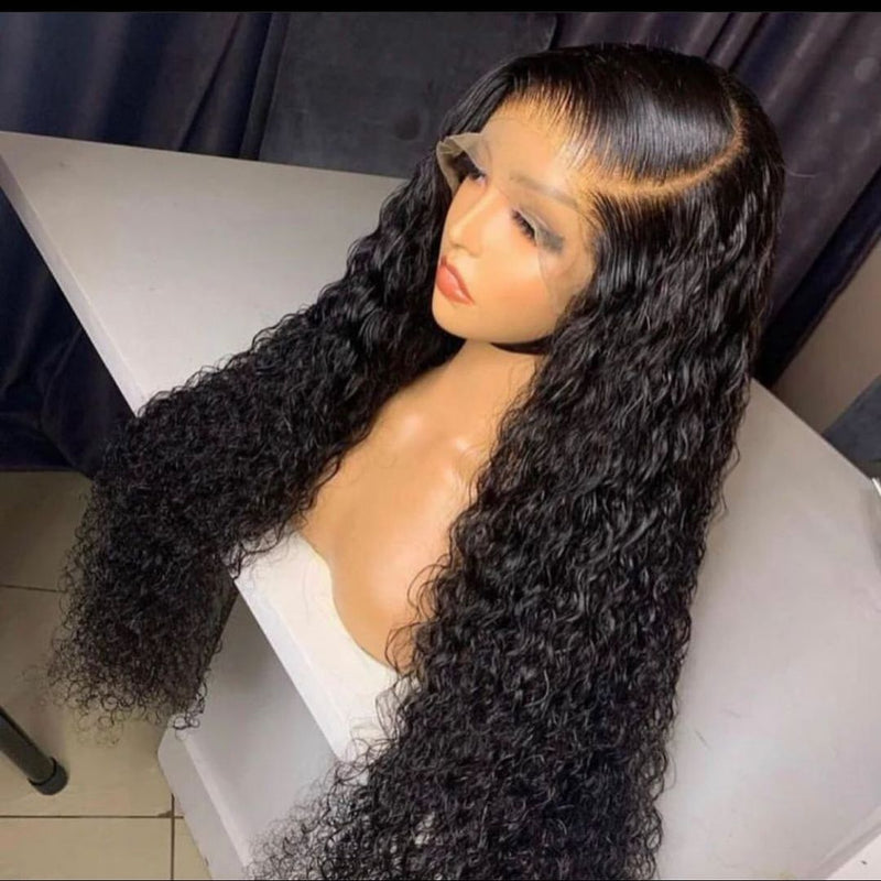Shedding Free Curly 13×4 Lace Frontal Wig Middle Part