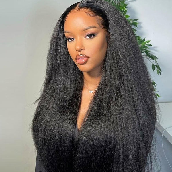Soft And Fluffy Kinky Straight Virgin Hair 13*4 Lace Frontal Wig